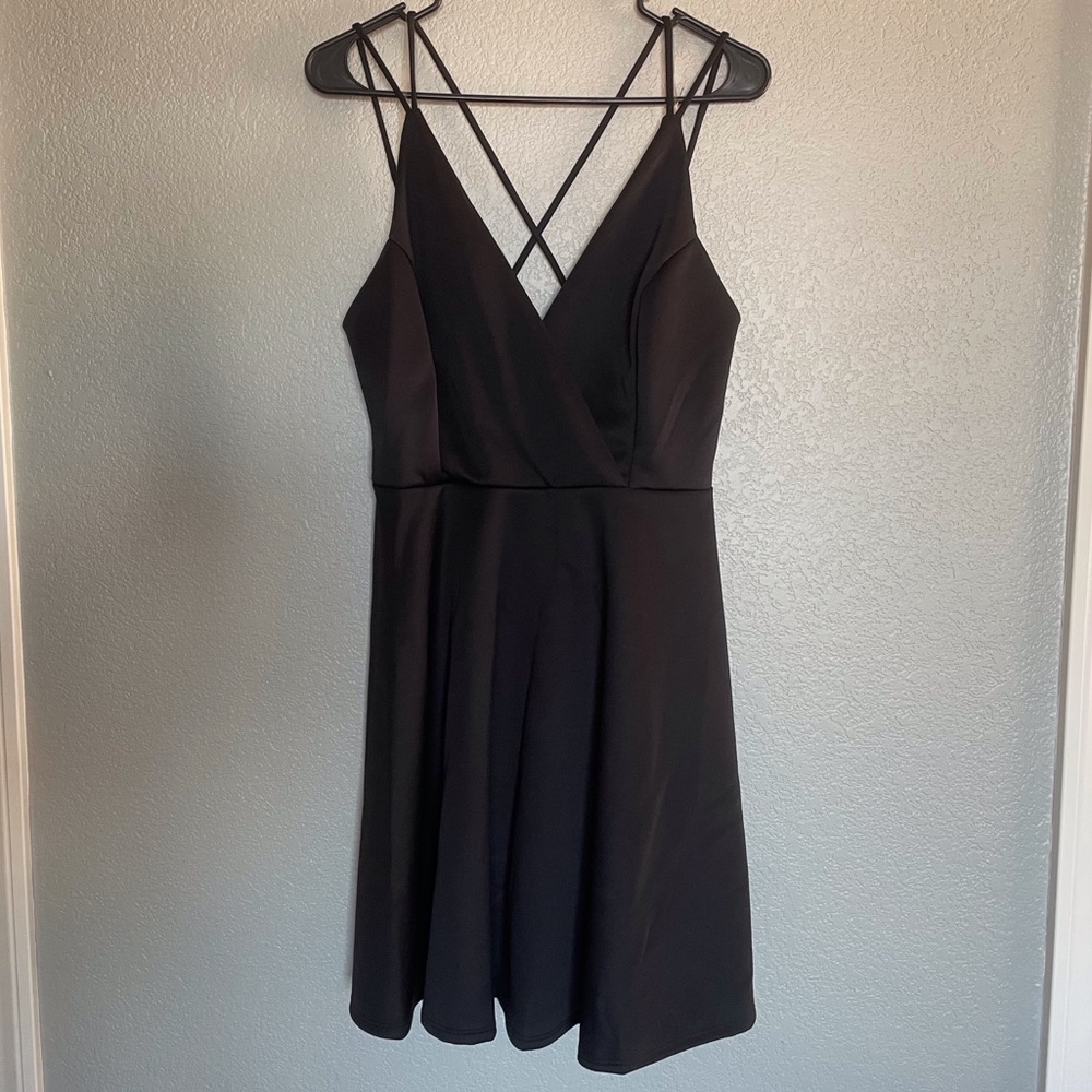 L Charlotte Russe Black Spaghetti Strap Dress